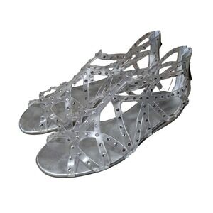 Vintage Stuart Weitzman Clear Jelly Sandals Rhinestones 37